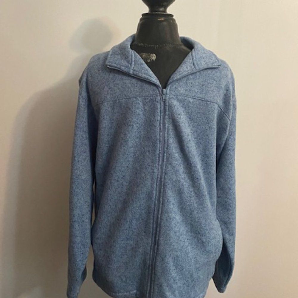Stone Creek Blue zip front sweater, size L